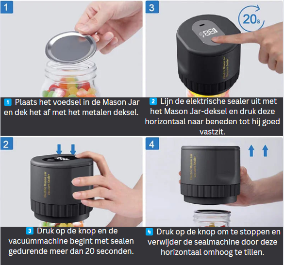 FreshJar – Dé Vacuümsealer voor Mason Jars